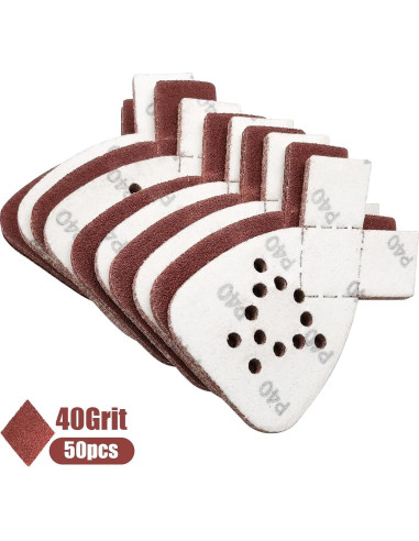 50 Almohadillas de Lijado Grano 40 Black and Decker 95x135mm