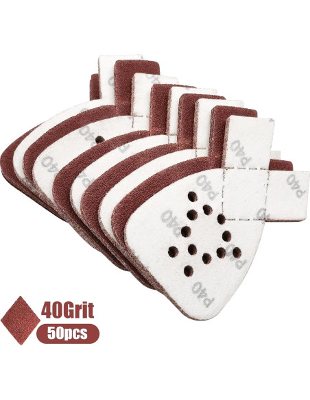 50 Almohadillas de Lijado Grano 40 Black and Decker 95x135mm