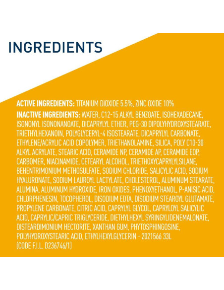 CeraVe Protector Solar Mineral Hidratante SPF 30 Tono Transparente 48g