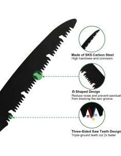 Sierra de Mano Plegable CUTEONEE 18 cm Acero SK5 Jardinería 2