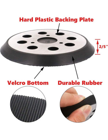 Almohadilla de Lazo y Gancho 5" Superior RSP26 para Lijadoras
