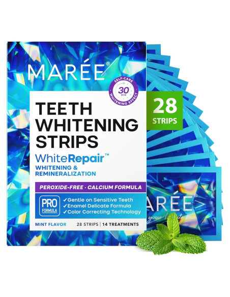 Tiras Blanqueadoras de Dientes MAREE Sabor Menta - 28 Unidades