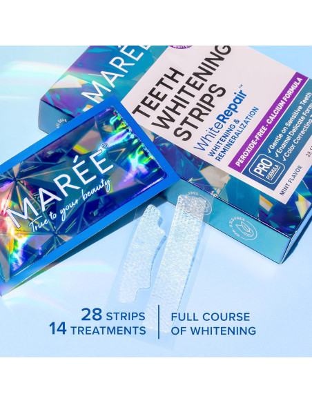 Tiras Blanqueadoras de Dientes MAREE Sabor Menta - 28 Unidades