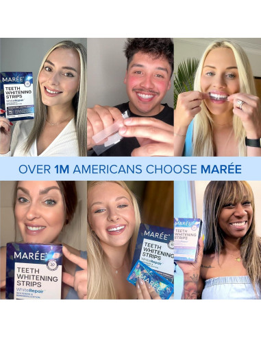 Tiras Blanqueadoras de Dientes MAREE Sabor Menta - 28 Unidades