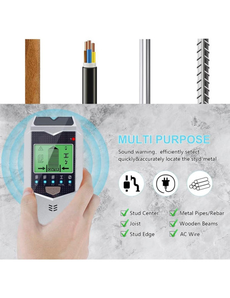 Buscador de Estudio 5 en 1 HOTBEST SH402 Detector de Pared Buscador de Estudio 5 en 1 HOTBEST SH402 Detector de Pared
