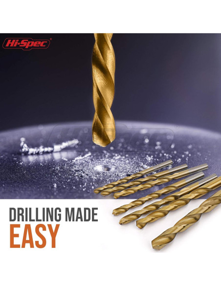 Juego de Brocas Hi-Spec 99 Piezas HSS para Metal y Madera