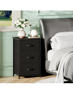 Tocador Somdot Negro con 3 Cajones - Almacenamiento Compacto 2