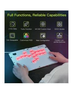 Controlador Arcade TiMOVO A16 Turbo RGB 16 Botones para PC/Switch/PS4 2