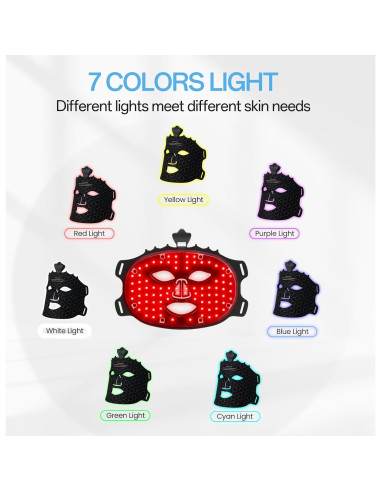Máscara Facial de Luz Roja Inalámbrica Facego - 7 Colores