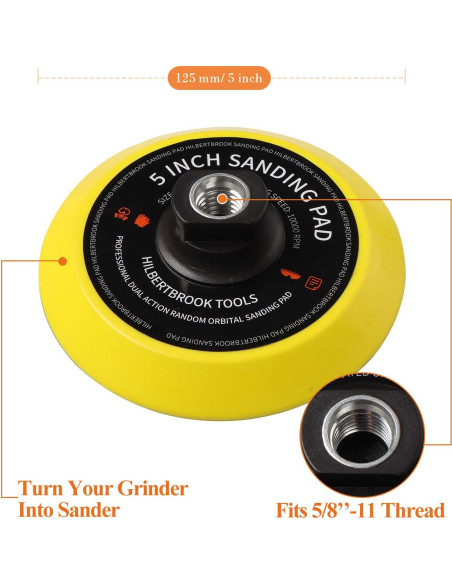 Placa de respaldo 5" Hilbertbrook para amoladora 5/8-11