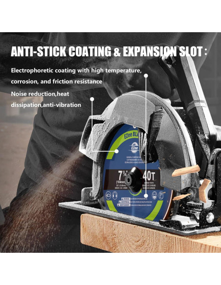 Cuchilla de Sierra Circular EZee 7-1/4" 40 Dientes TCT