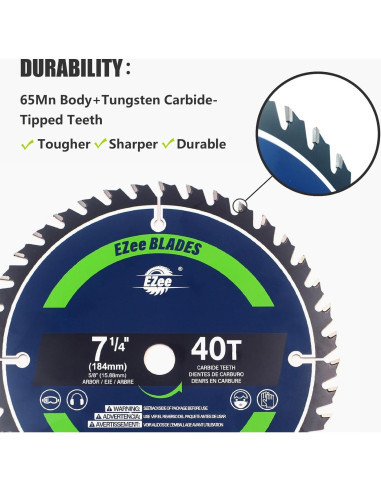 Cuchilla de Sierra Circular EZee 7-1/4" 40 Dientes TCT