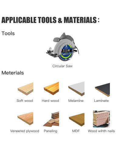 Cuchilla de Sierra Circular EZee 7-1/4" 40 Dientes TCT