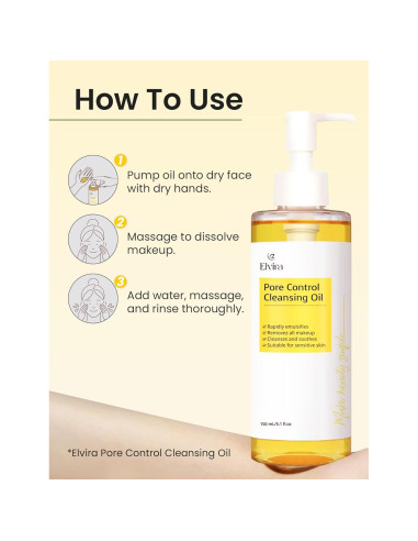 Aceite Limpiador Facial Elvira Pore Control 140g - Piel Sensible