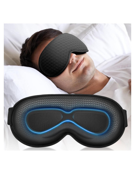 Máscara de Ojos con Peso FACEMOON 3D - Oscuridad Total, Negro