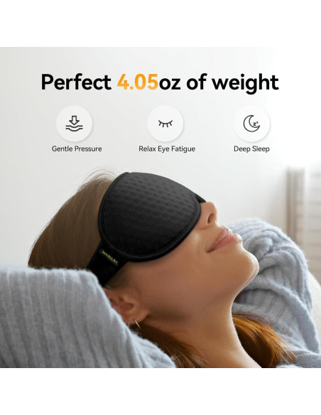 Máscara de Ojos con Peso FACEMOON 3D - Oscuridad Total, Negro