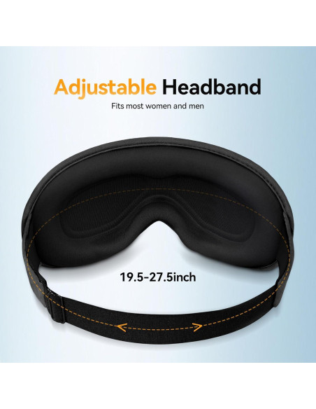 Máscara de Ojos con Peso FACEMOON 3D - Oscuridad Total, Negro