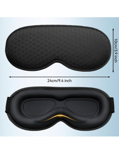 Máscara de Ojos con Peso FACEMOON 3D - Oscuridad Total, Negro