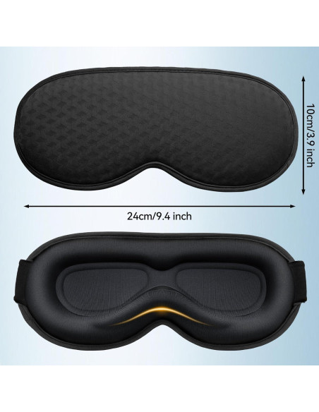 Máscara de Ojos con Peso FACEMOON 3D - Oscuridad Total, Negro