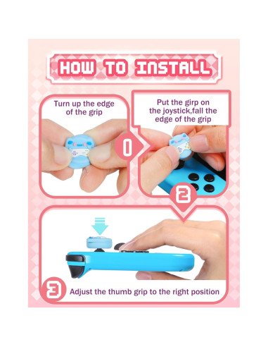 4 Tapas de Pulgar Silicona Gato Lotadilo para Nintendo Switch