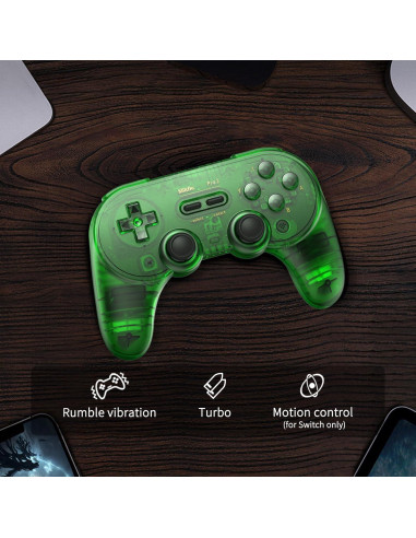 Controlador Bluetooth AKNES Pro 2 8Bitdo Verde Jade - Compatible Switch, Windows, Android