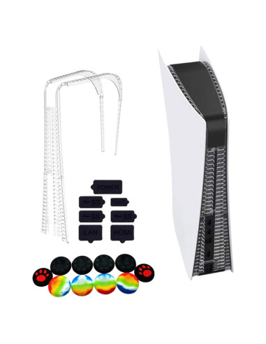 Cubierta Antipolvo Teiyii para PS5 + 10 Caps de Joystick