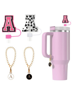 Cubiertas de Paja Fmeida 10mm con Letra Inicial A - 4 Piezas