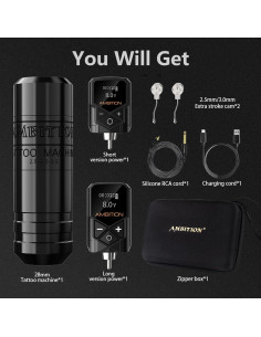 Kit de Máquina de Tatuaje Ambition Torped con 2 Baterías 4200mAh 2