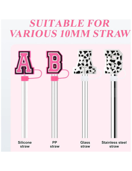 Cubiertas de Paja Fmeida 10mm con Letra Inicial A - 4 Piezas