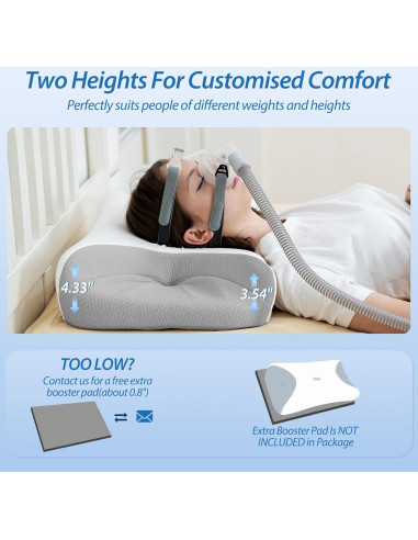 Almohada CPAP HOMCA Ergonómica con Espuma de Memoria 65x40cm