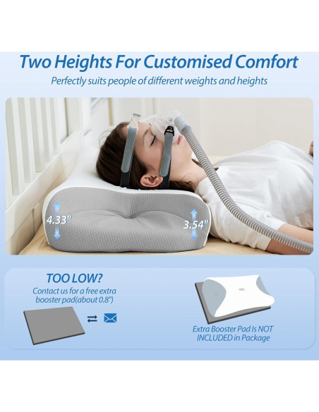 Almohada CPAP HOMCA Ergonómica con Espuma de Memoria 65x40cm