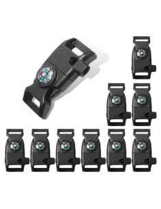 Kit de Supervivencia CooBigo 10 Piezas: Brújula, Silbato, Iniciador de Fuego