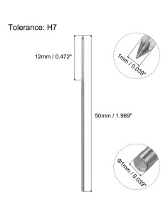 Broca Reamer Chucking 1mm H7 Acero Alta Velocidad uxcell 2