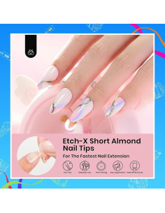 Consejos de Uñas Almendras Cortas Beetles 288 PCS Gel Mate 2