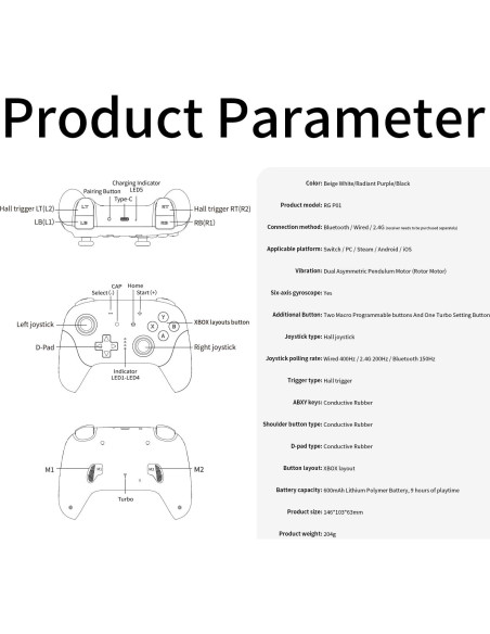 Controlador Inalámbrico RG P01 para PC y Switch - Plug & Play