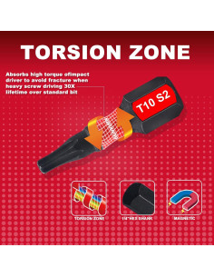 Juego de Puntas Magnéticas Torx T10 GEINXURN 51 Piezas 2.54 cm 2