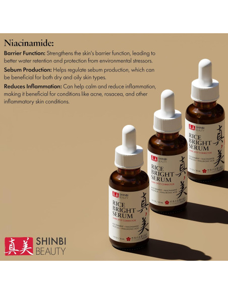 Suero Iluminador Shinbi 30ml Niacinamida y Arroz Japonés