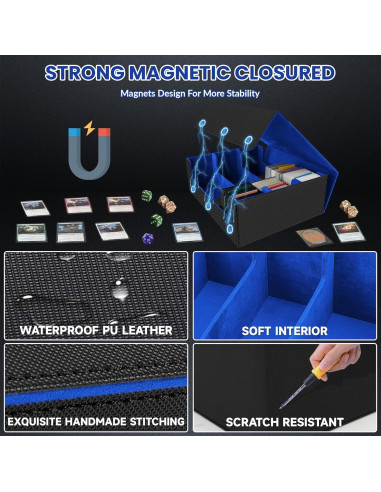 Caja de Almacenamiento de Cartas AOBOPLE 1800+ con Divisores