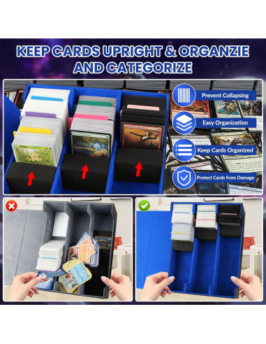 Caja de Almacenamiento de Cartas AOBOPLE 1800+ con Divisores