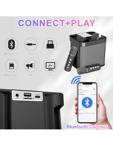 Máquina de Karaoke Aresrora KD-203 con 2 Micrófonos