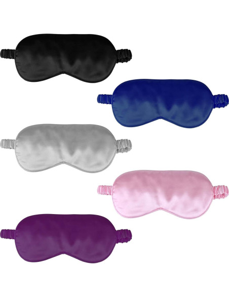 Máscara para Dormir CREHODEC de Seda Negra con Correa Elástica