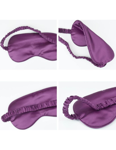 Máscara para Dormir CREHODEC de Seda Negra con Correa Elástica