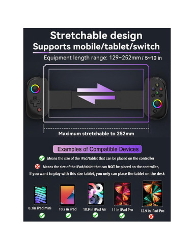 Controlador Inalámbrico Koiiko para iPad, Android, PC, PS4, Switch