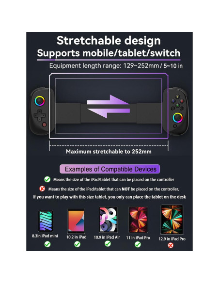 Controlador Inalámbrico Koiiko para iPad, Android, PC, PS4, Switch