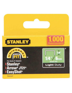 Grapas de Corona Estrecha Stanley TRA204T 1/4" 1000 Unidades