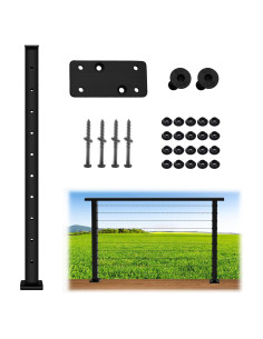 Poste de Barandilla de Cable Patavin 91.44 cm Metal Negro