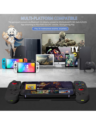 Controlador Inalámbrico Koiiko D6 DP para iPhone/Android/PC - Negro