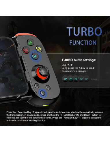 Controlador Inalámbrico Koiiko D6 DP para iPhone/Android/PC - Negro