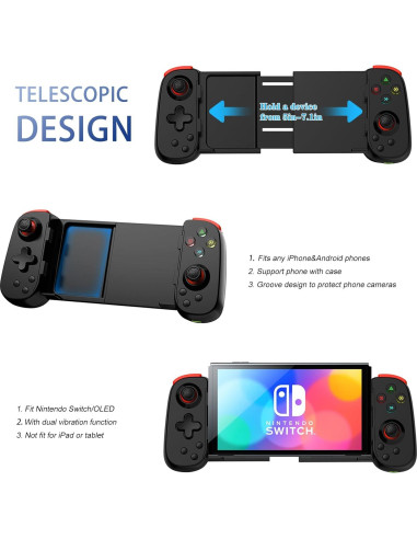 Controlador Inalámbrico Koiiko D6 DP para iPhone/Android/PC - Negro