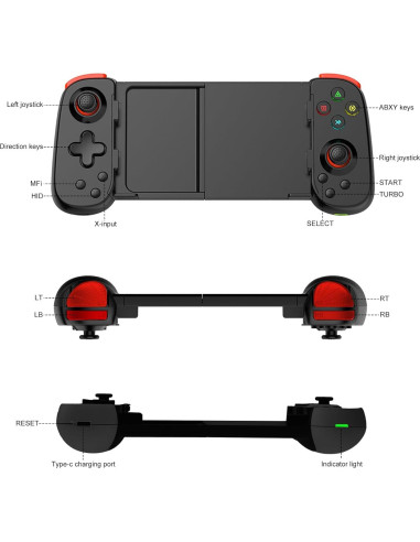 Controlador Inalámbrico Koiiko D6 DP para iPhone/Android/PC - Negro